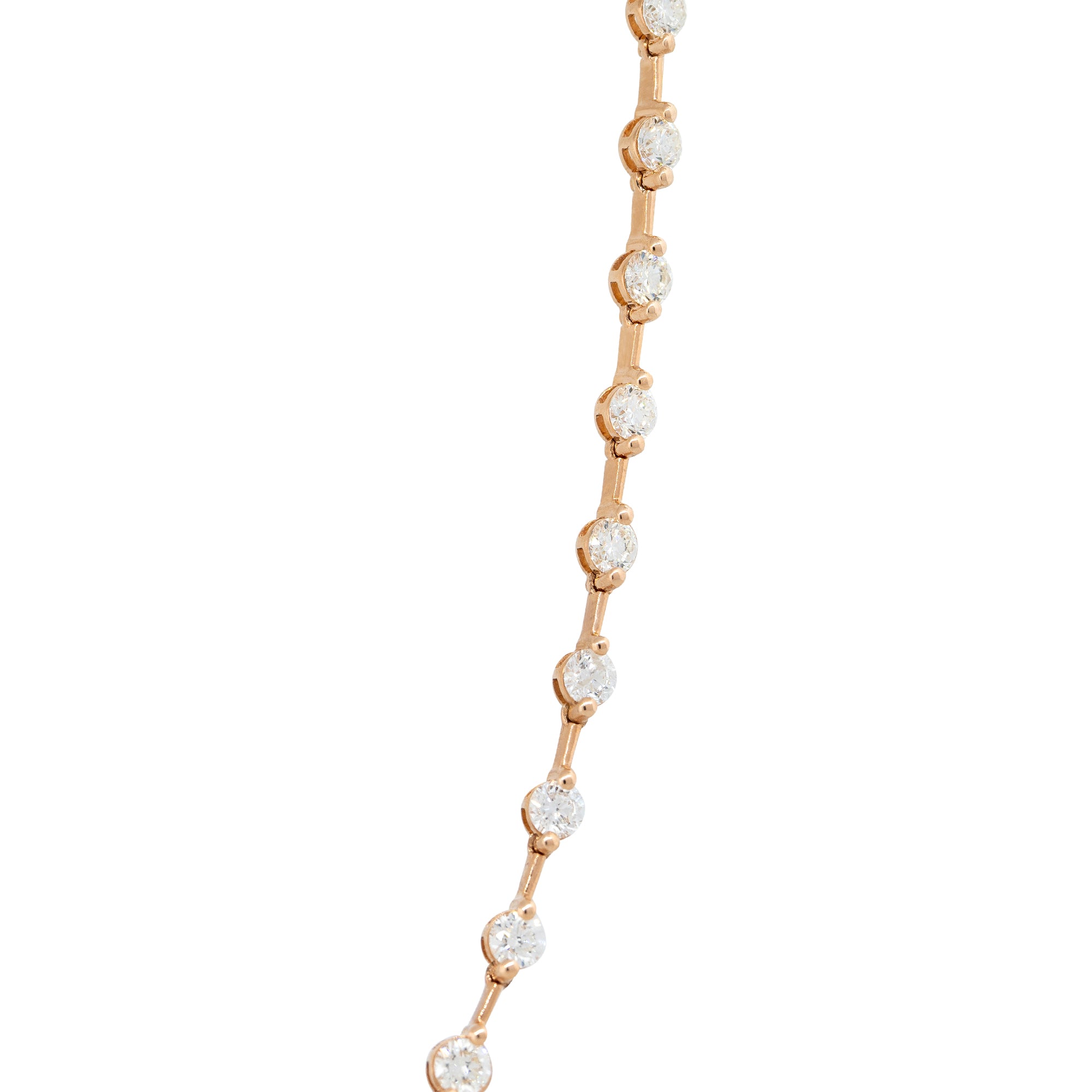18k Rose Gold 8.41ctw Round Brilliant Diamond Station Necklace