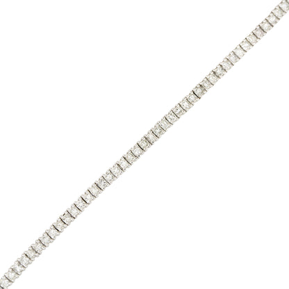 14k White Gold 4.67ctw Princess Cut Diamond Tennis Bracelet