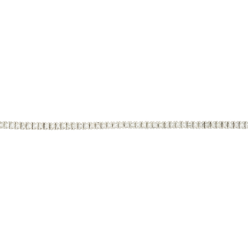14k White Gold 4.67ctw Princess Cut Diamond Tennis Bracelet