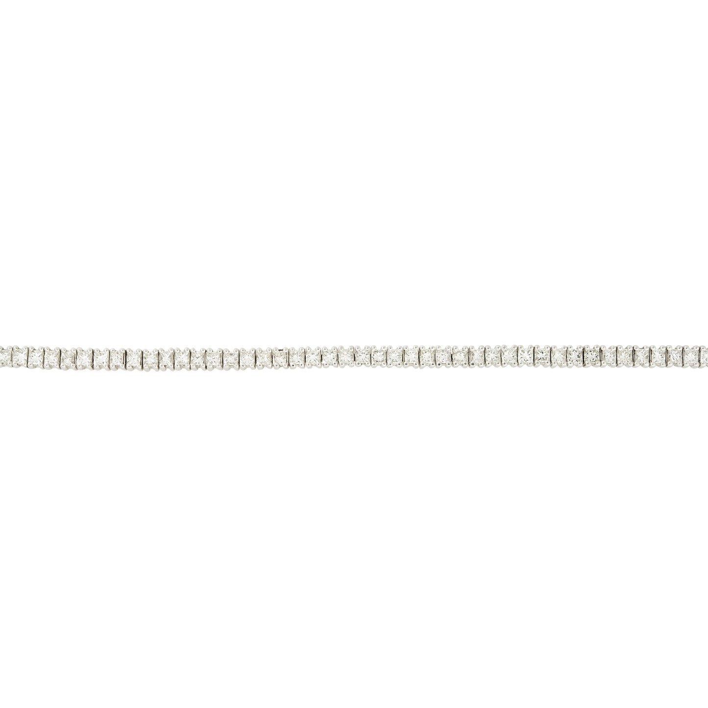 14k White Gold 4.67ctw Princess Cut Diamond Tennis Bracelet