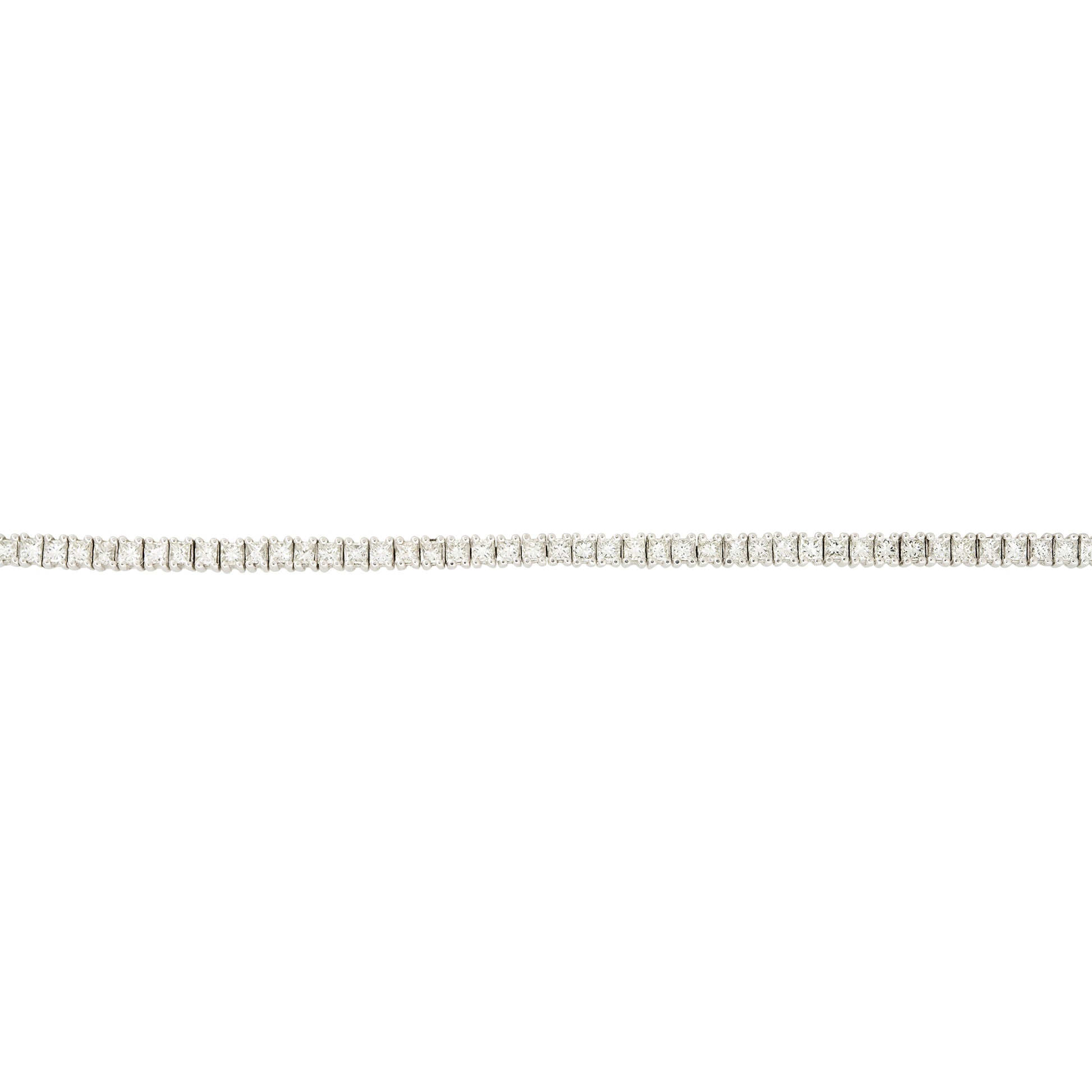 14k White Gold 4.67ctw Princess Cut Diamond Tennis Bracelet