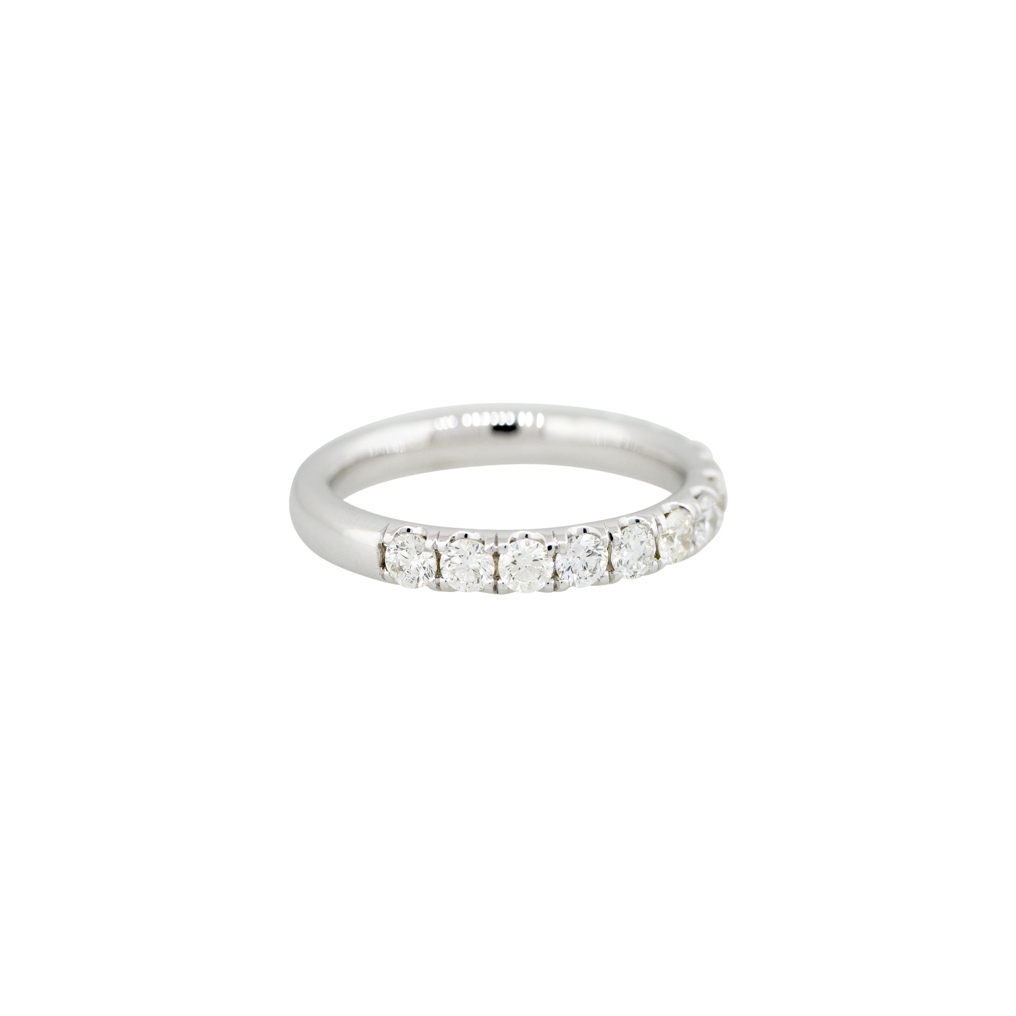 14k White Gold 0.97ctw Round Brilliant Diamond Half Way Band