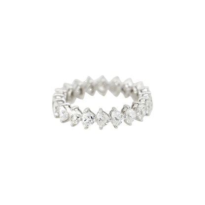 18k White Gold 2.86ctw Heart Shaped Diamond Eternity Band