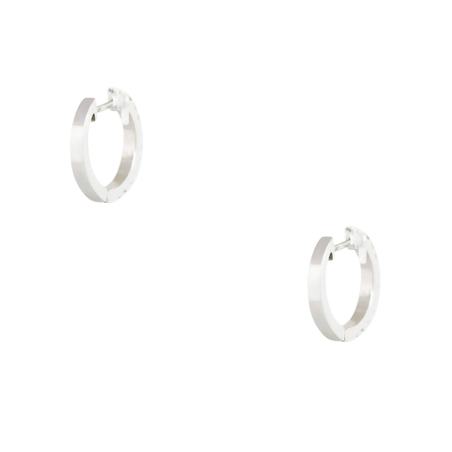 14k White Gold 0.36ctw Small Round Brilliant Diamond Hoop Earrings
