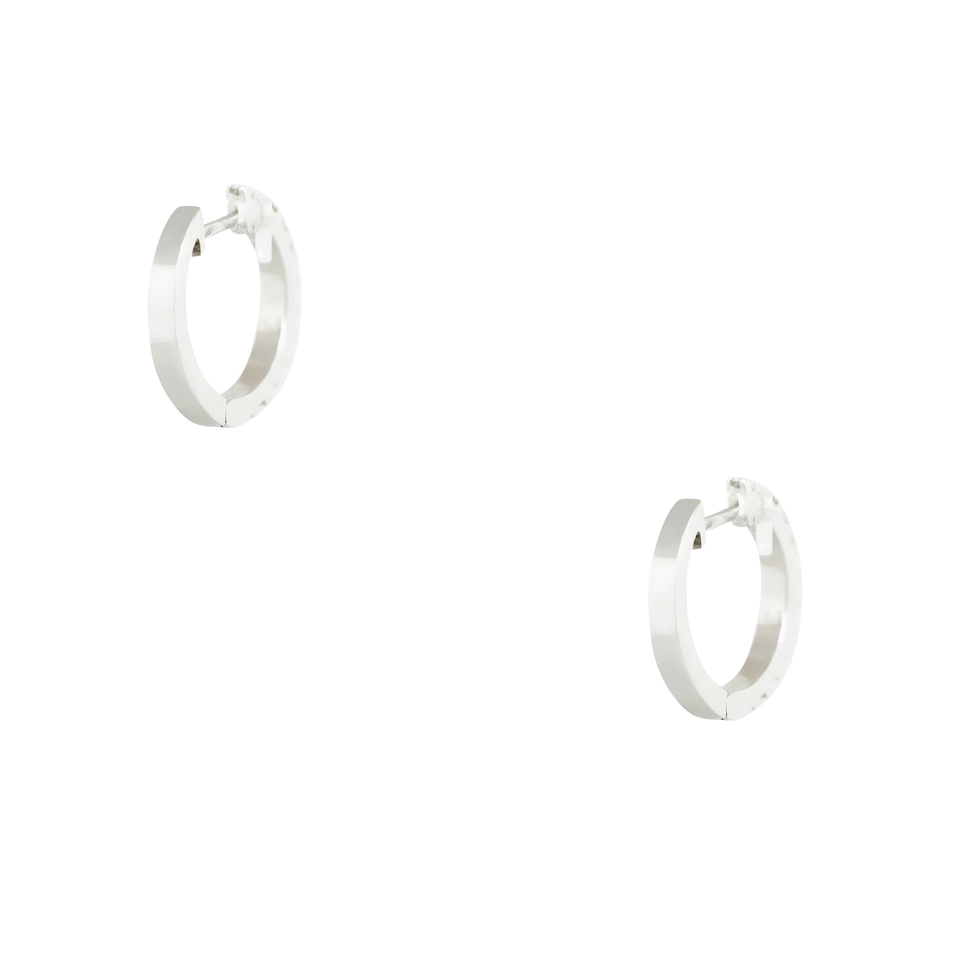 14k White Gold 0.36ctw Small Round Brilliant Diamond Hoop Earrings