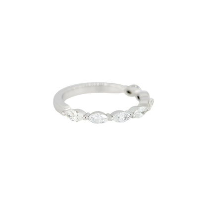 14k White Gold 0.75ctw Marquise Cut Diamond Half Way Band