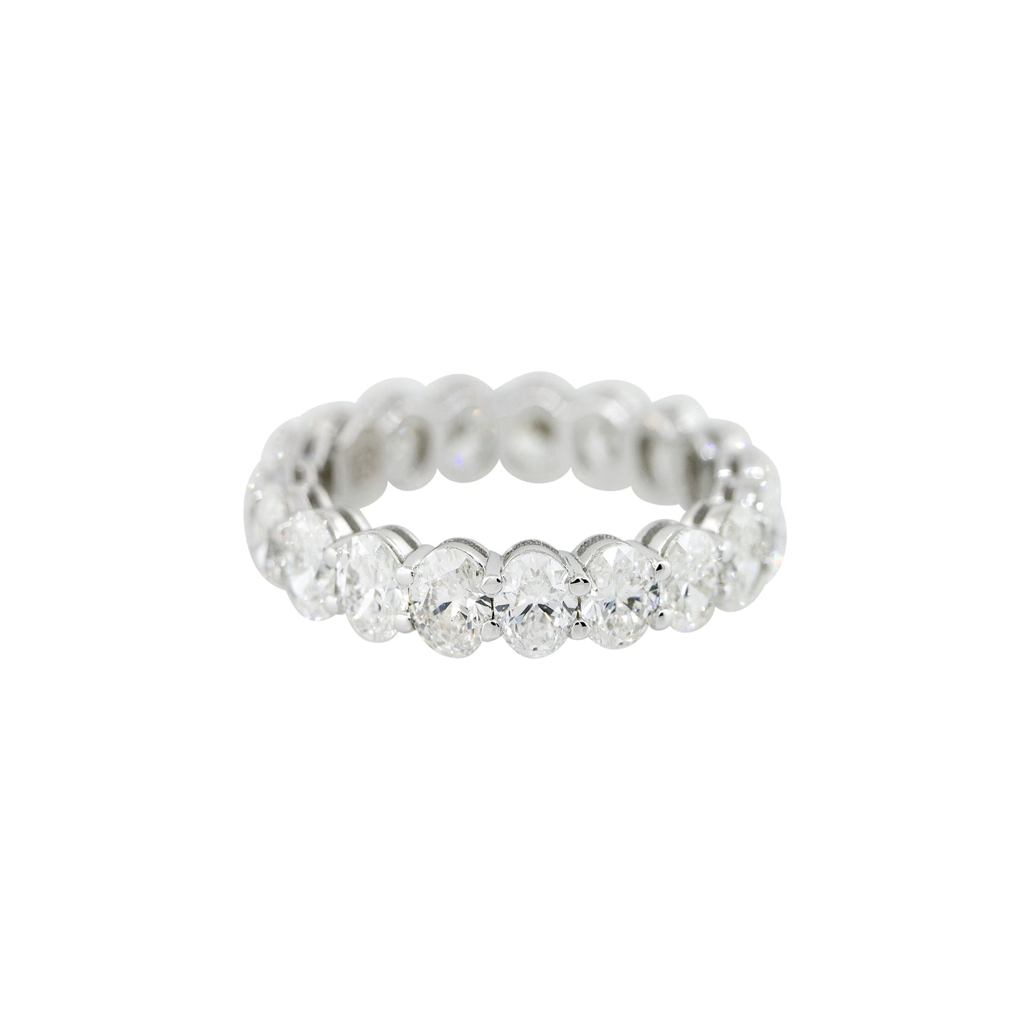 18k White Gold 4.61ctw Oval Cut Diamond Eternity Band
