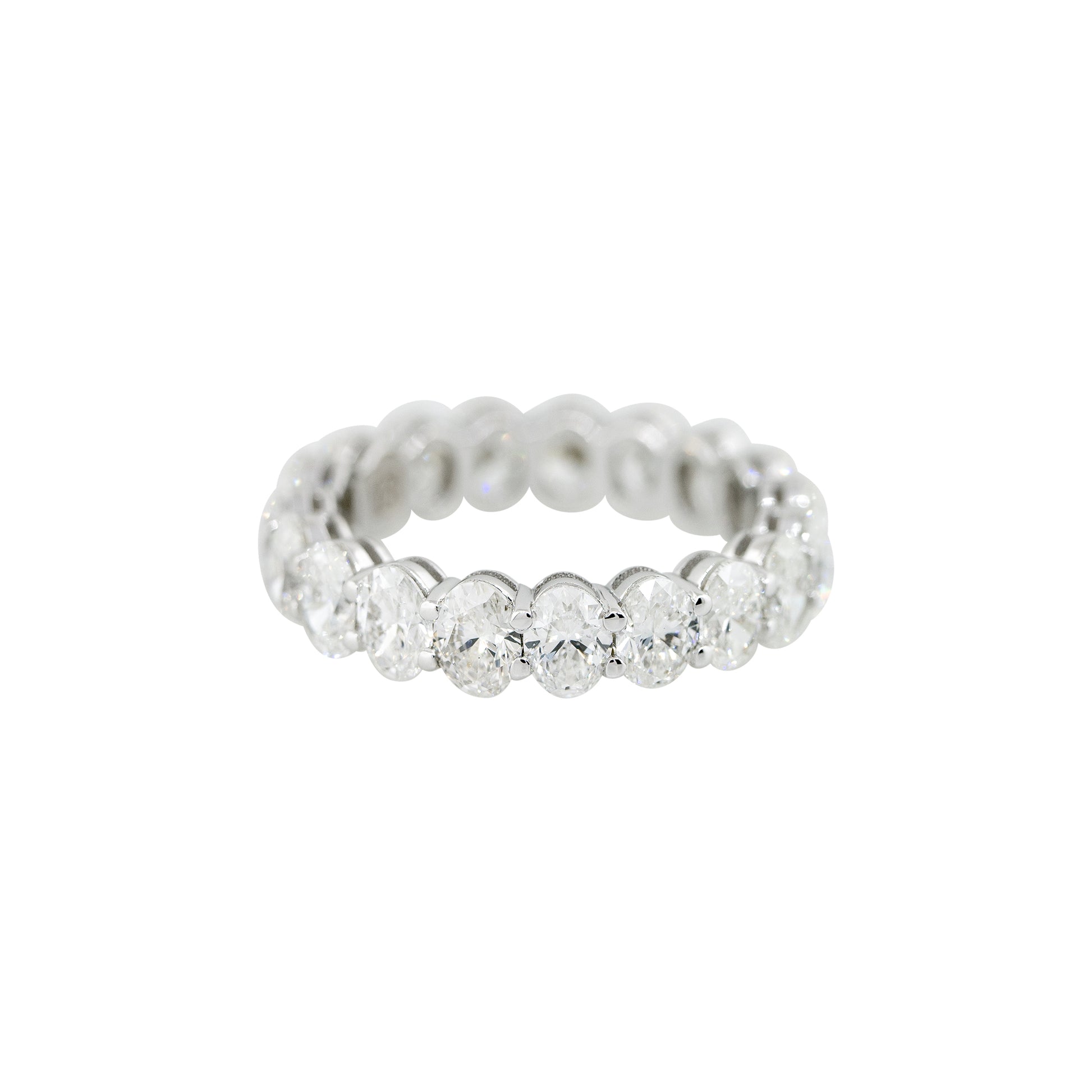 18k White Gold 4.61ctw Oval Cut Diamond Eternity Band
