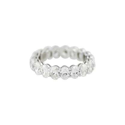 18k White Gold 4.61ctw Oval Cut Diamond Eternity Band