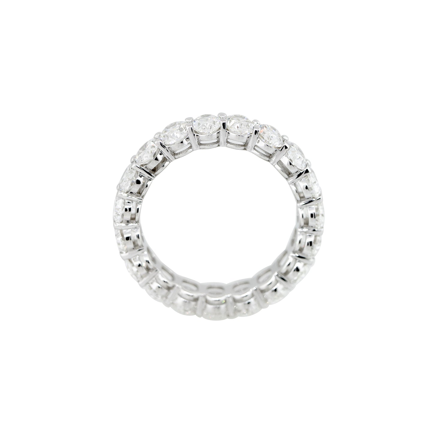 18k White Gold 4.61ctw Oval Cut Diamond Eternity Band