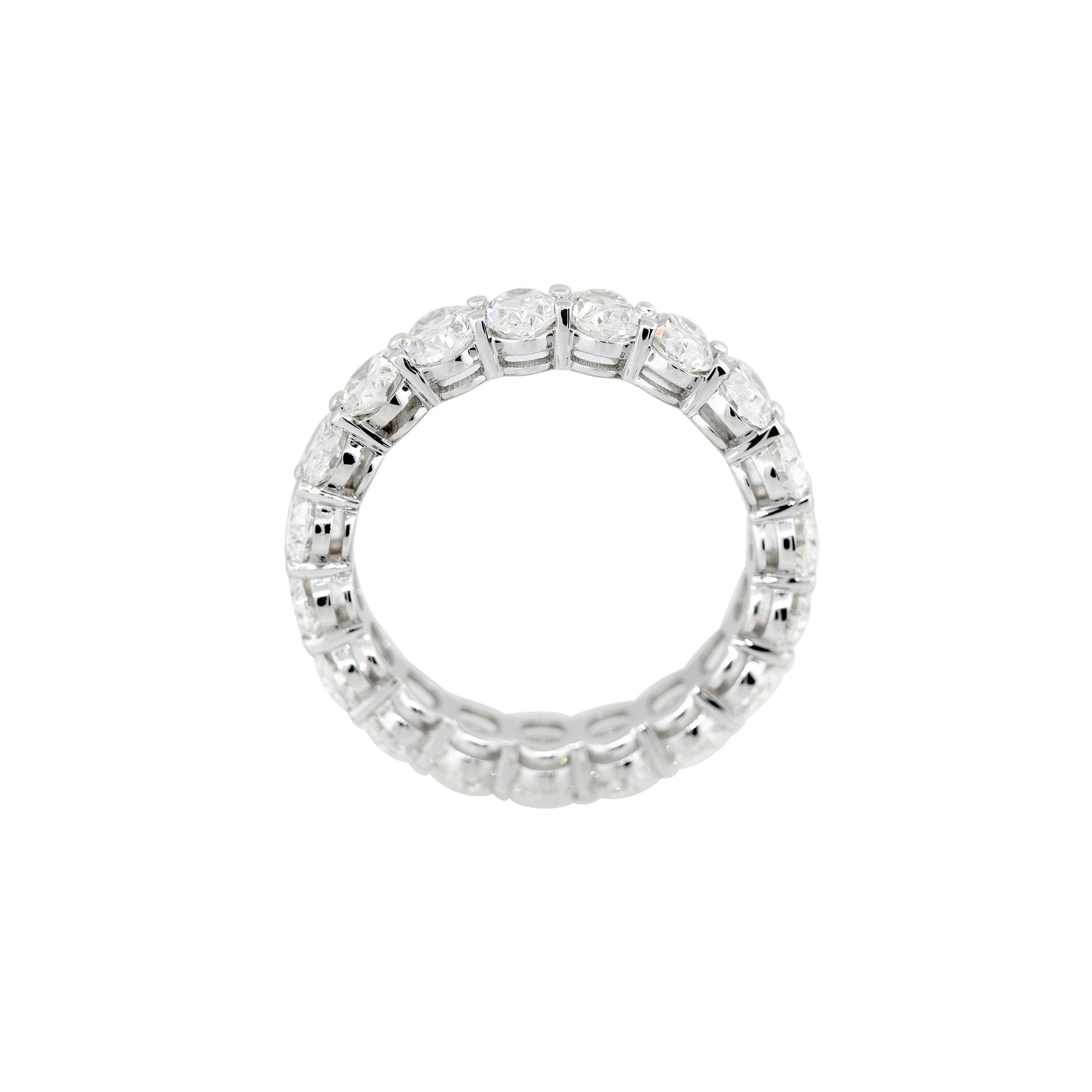 18k White Gold 4.61ctw Oval Cut Diamond Eternity Band