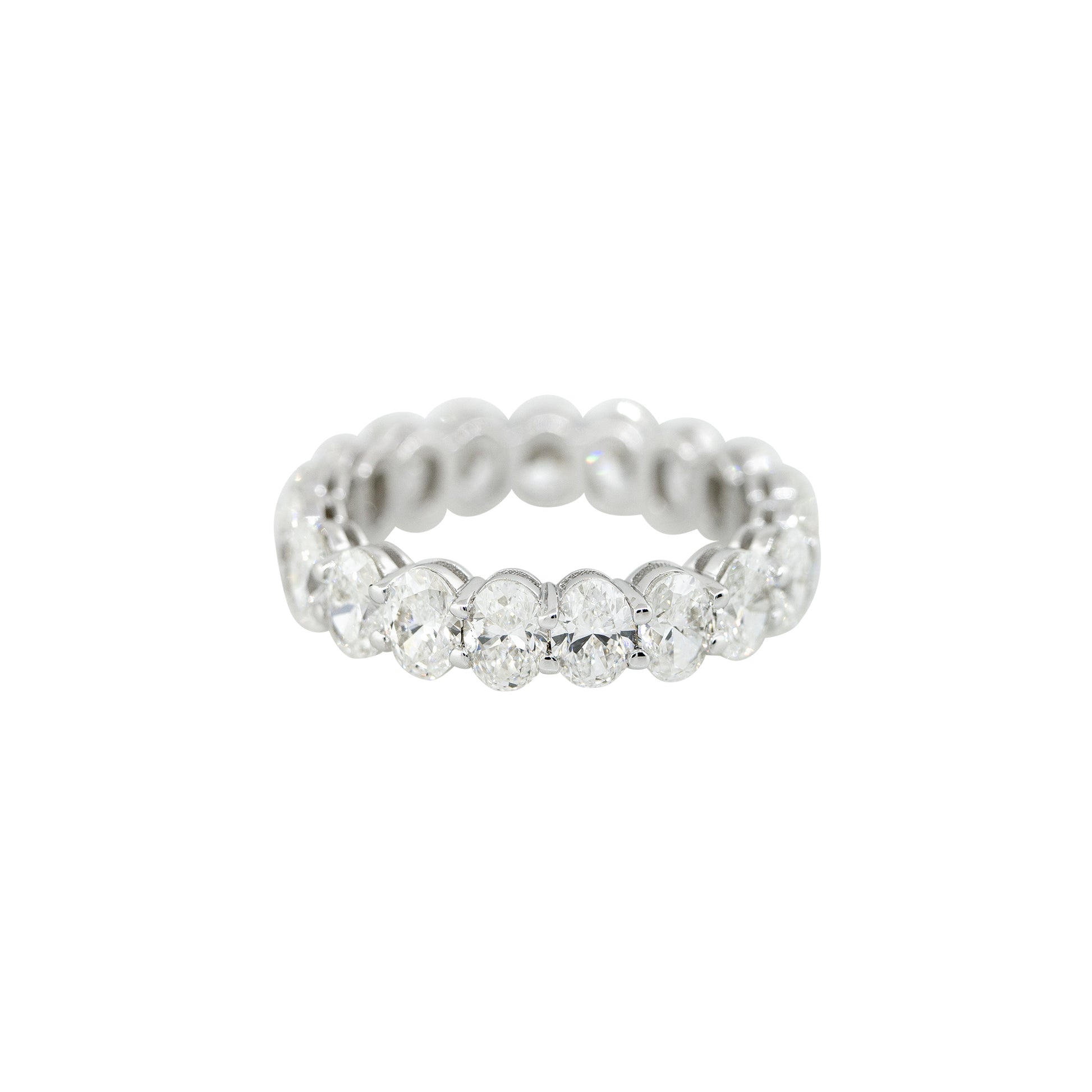 18k White Gold 4.61ctw Oval Cut Diamond Eternity Band