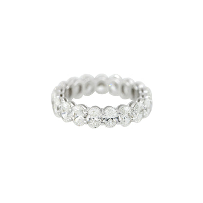 18k White Gold 4.61ctw Oval Cut Diamond Eternity Band