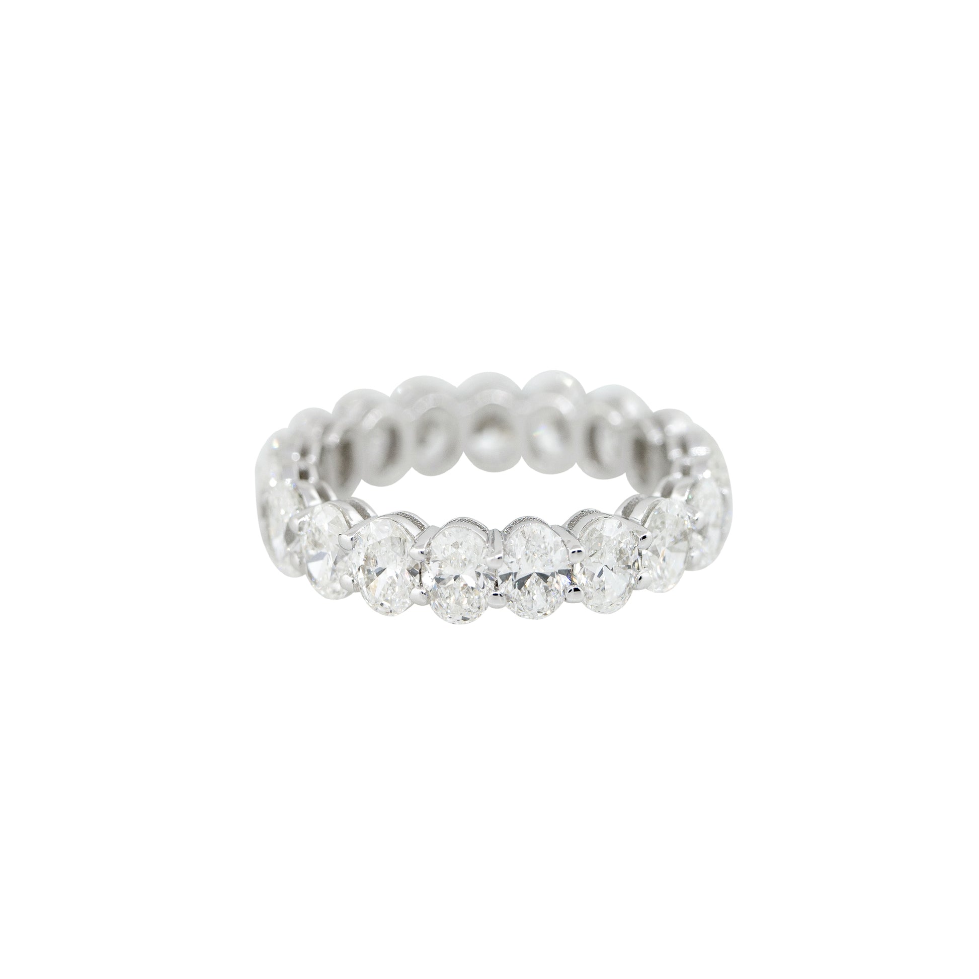 18k White Gold 4.61ctw Oval Cut Diamond Eternity Band