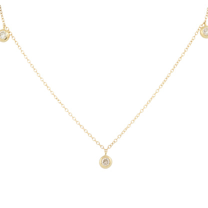 14k Yellow Gold 0.66ctw Round Brilliant Cut Diamond Station Necklace