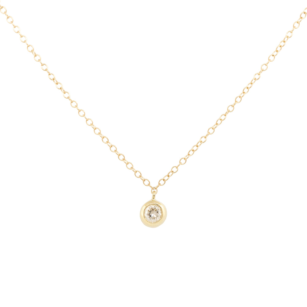 14k Yellow Gold 0.66ctw Round Brilliant Cut Diamond Station Necklace
