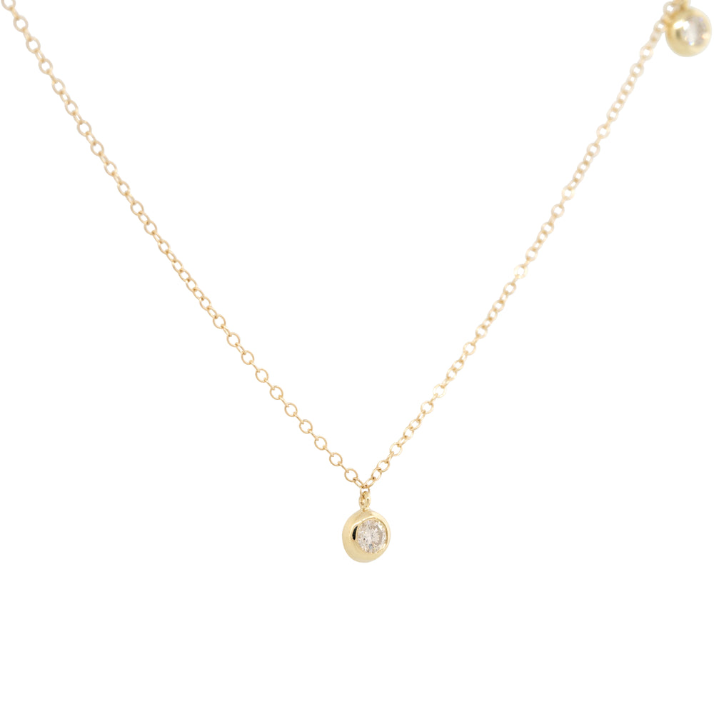 14k Yellow Gold 0.66ctw Round Brilliant Cut Diamond Station Necklace