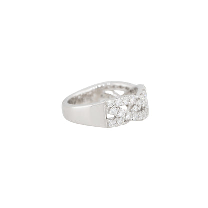14k White Gold 1.0ctw Round Brilliant Diamond Braided Band Ring