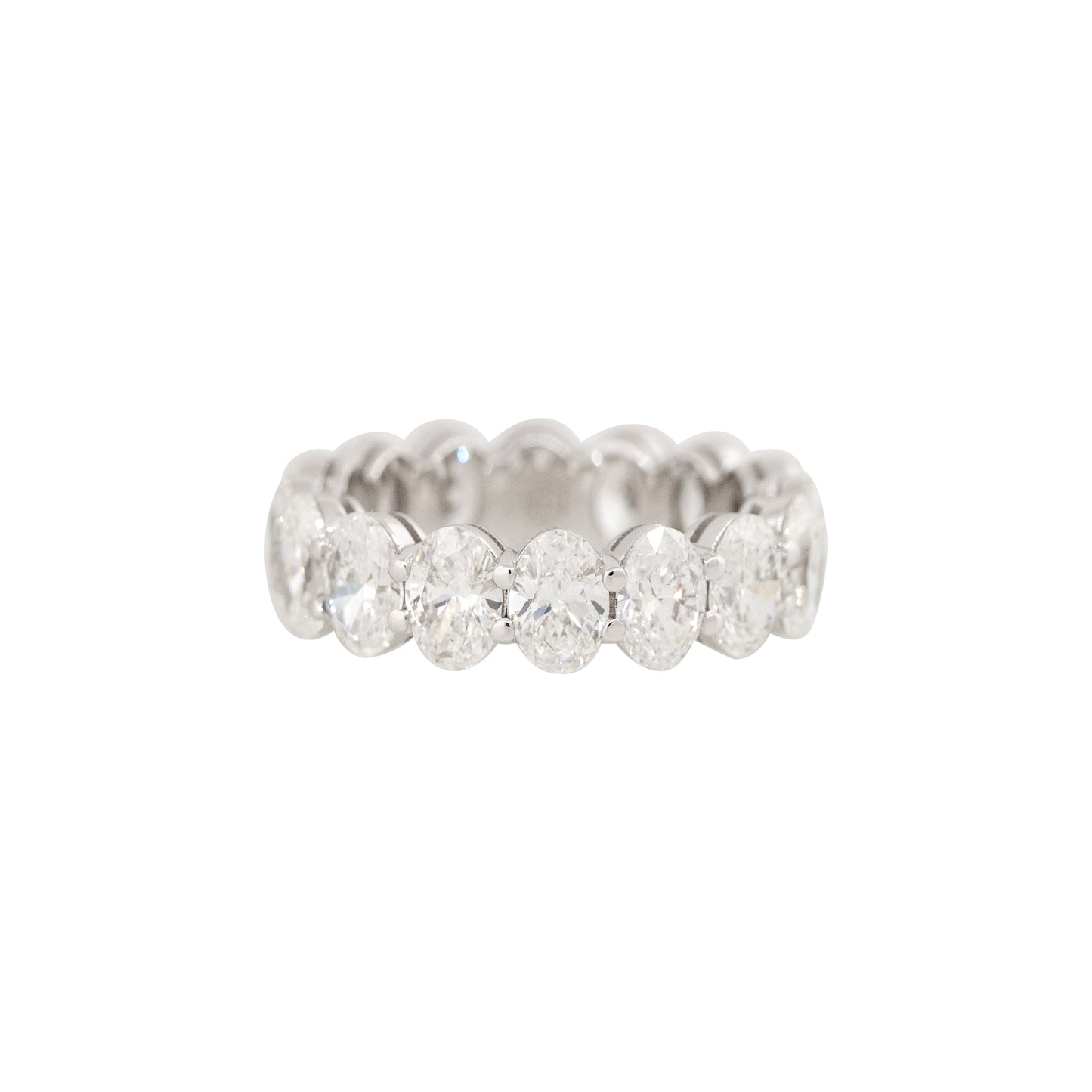 18k White Gold 6.26ctw Oval Cut Diamond Eternity Band
