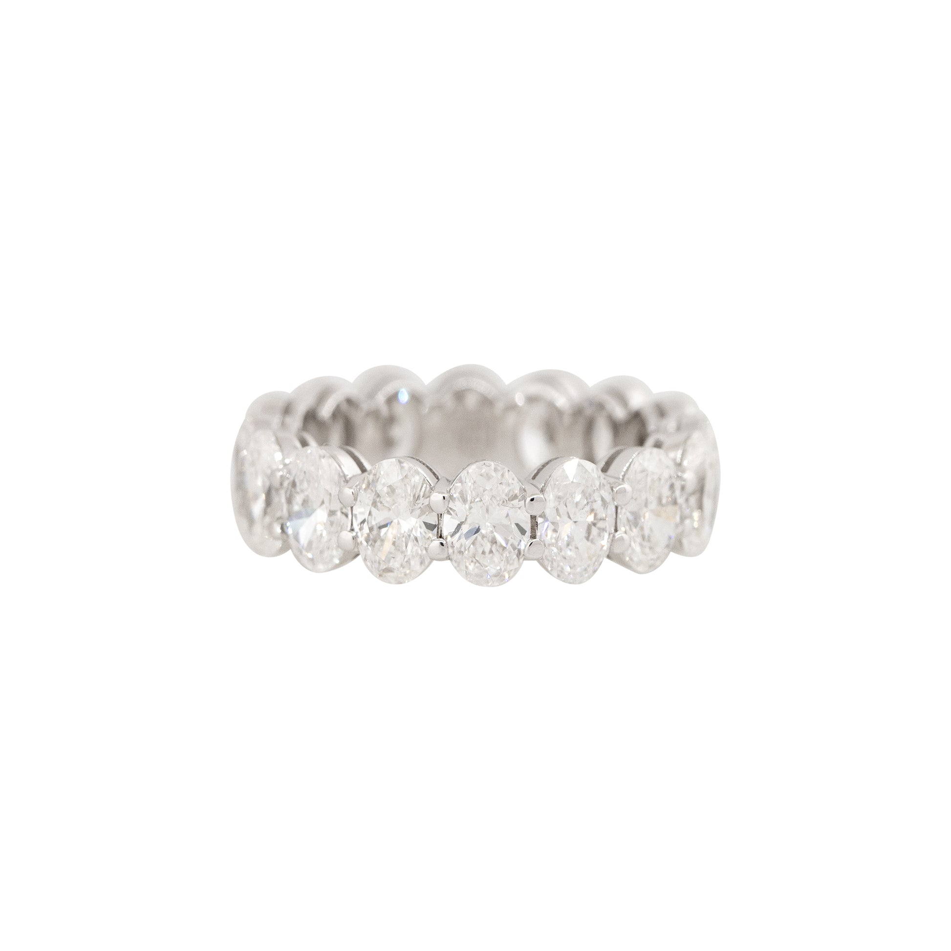 18k White Gold 6.26ctw Oval Cut Diamond Eternity Band