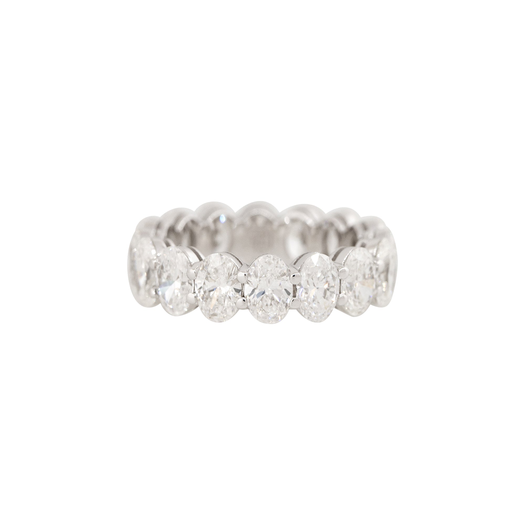 18k White Gold 6.26ctw Oval Cut Diamond Eternity Band