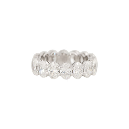 18k White Gold 6.26ctw Oval Cut Diamond Eternity Band