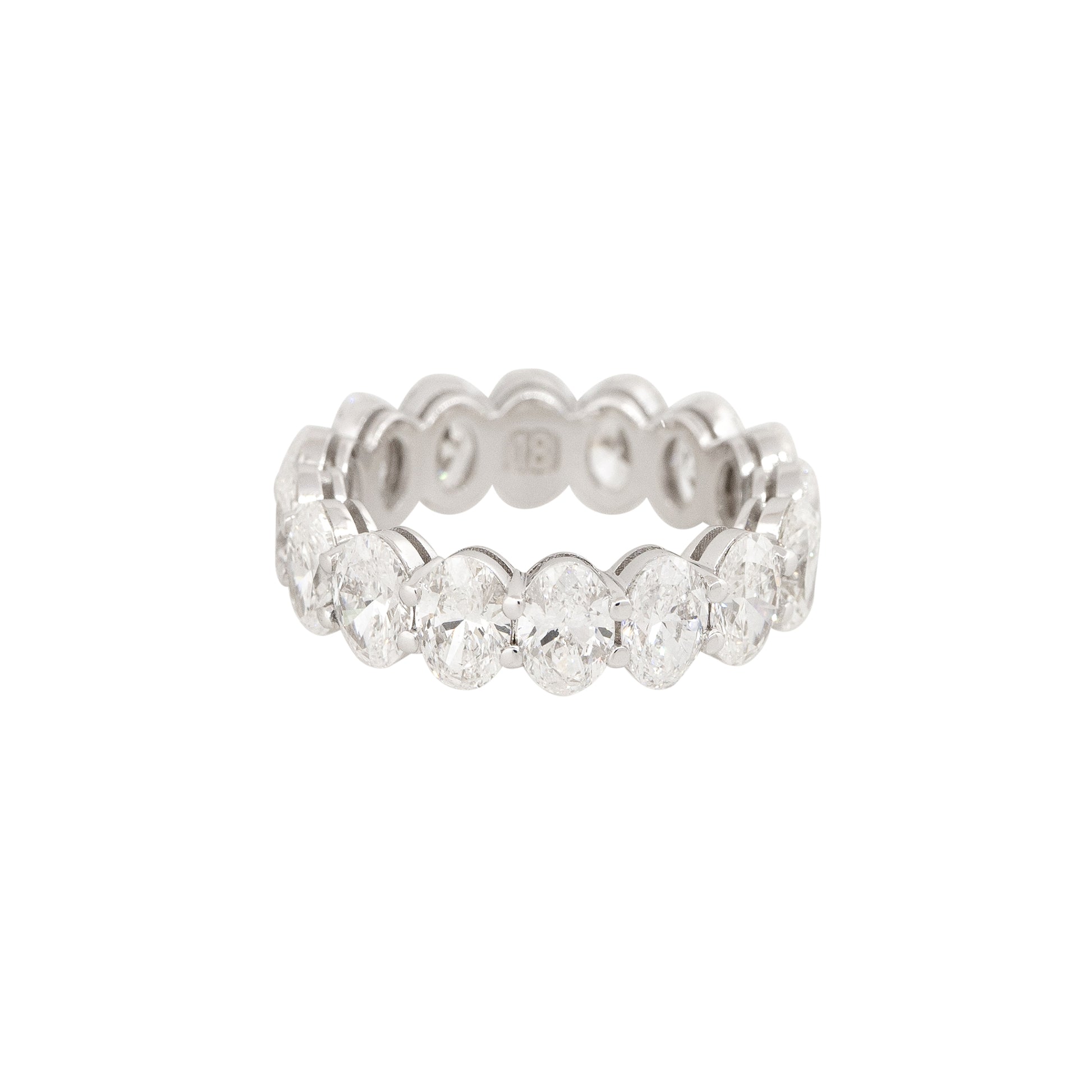 18k White Gold 6.26ctw Oval Cut Diamond Eternity Band
