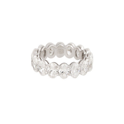 18k White Gold 6.26ctw Oval Cut Diamond Eternity Band