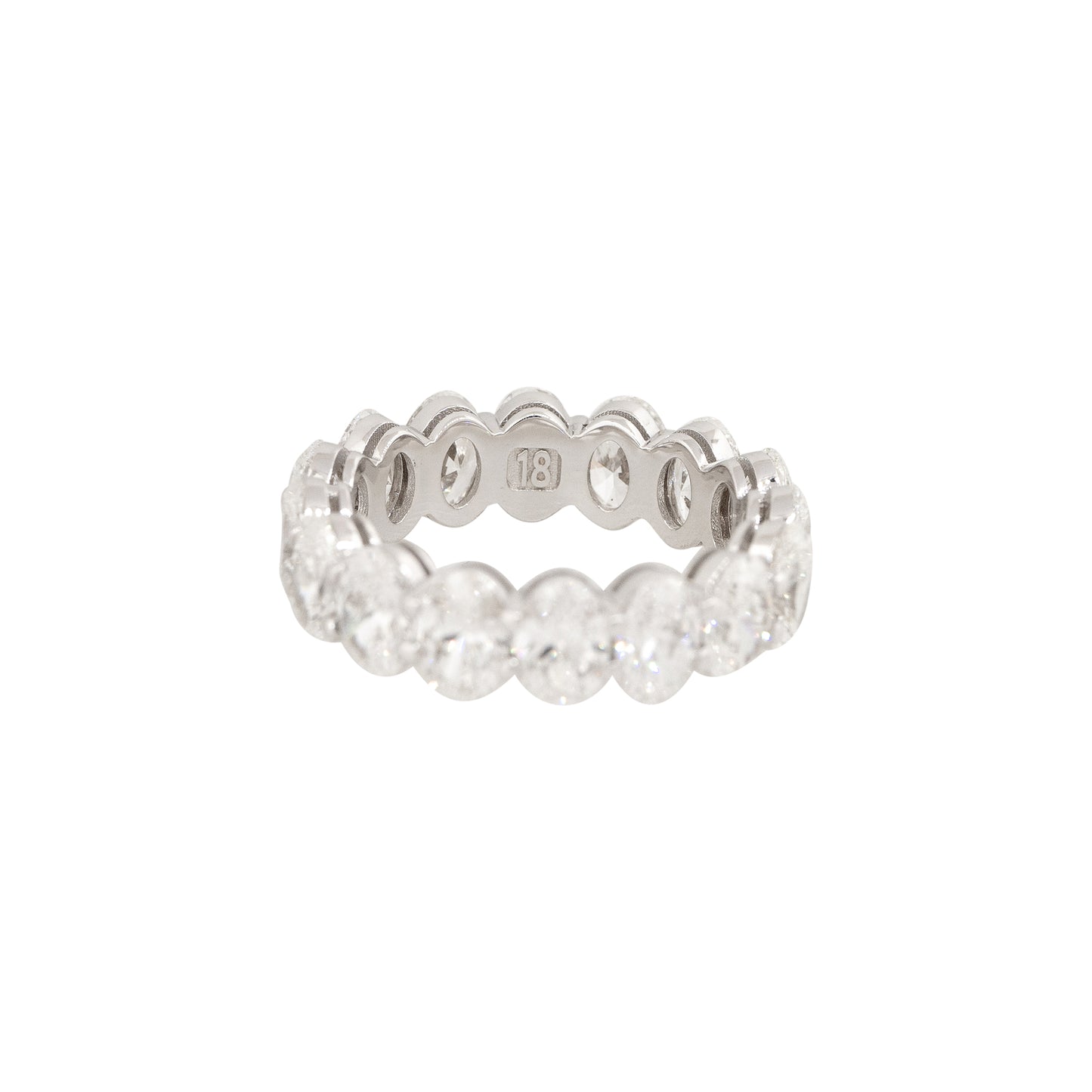 18k White Gold 6.26ctw Oval Cut Diamond Eternity Band