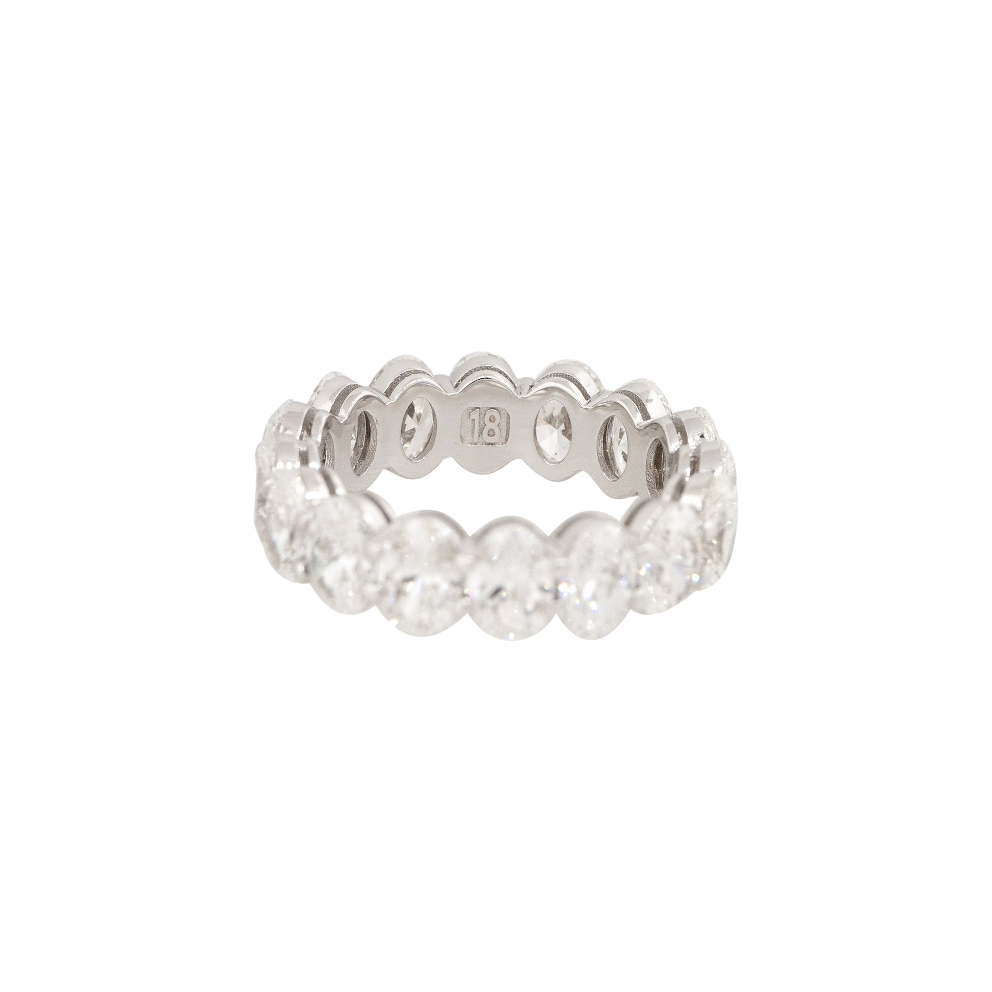18k White Gold 6.26ctw Oval Cut Diamond Eternity Band