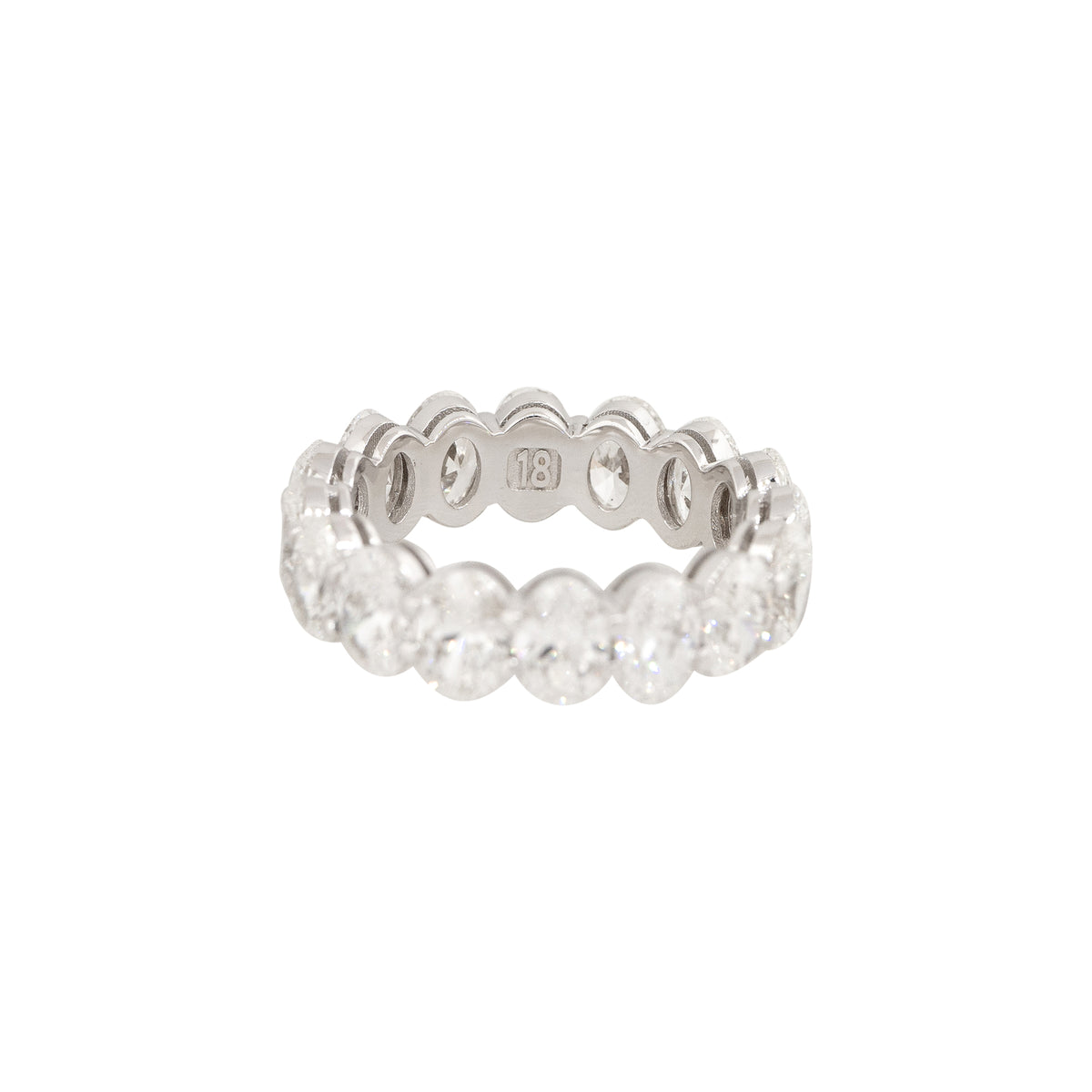 18k White Gold 6.26ctw Oval Cut Diamond Eternity Band