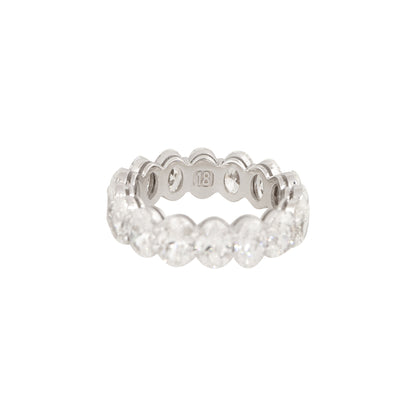 18k White Gold 6.26ctw Oval Cut Diamond Eternity Band