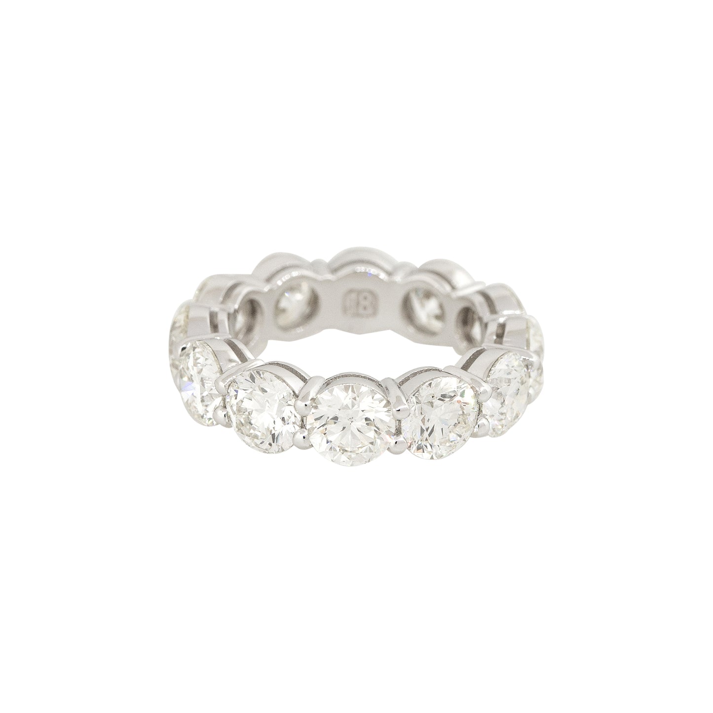 18k White Gold 8.47ctw Round Brilliant Diamond Eternity Band