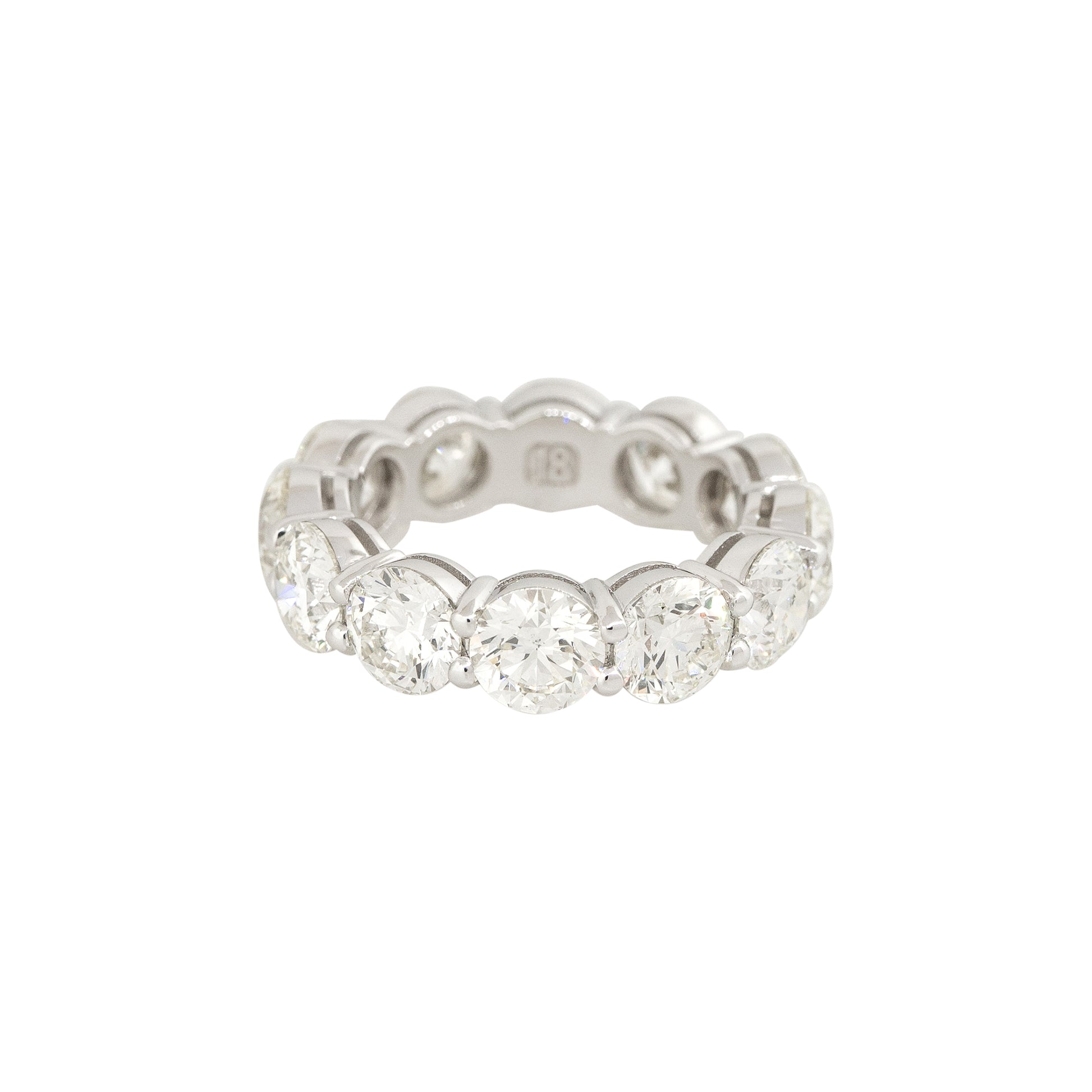 18k White Gold 8.47ctw Round Brilliant Diamond Eternity Band