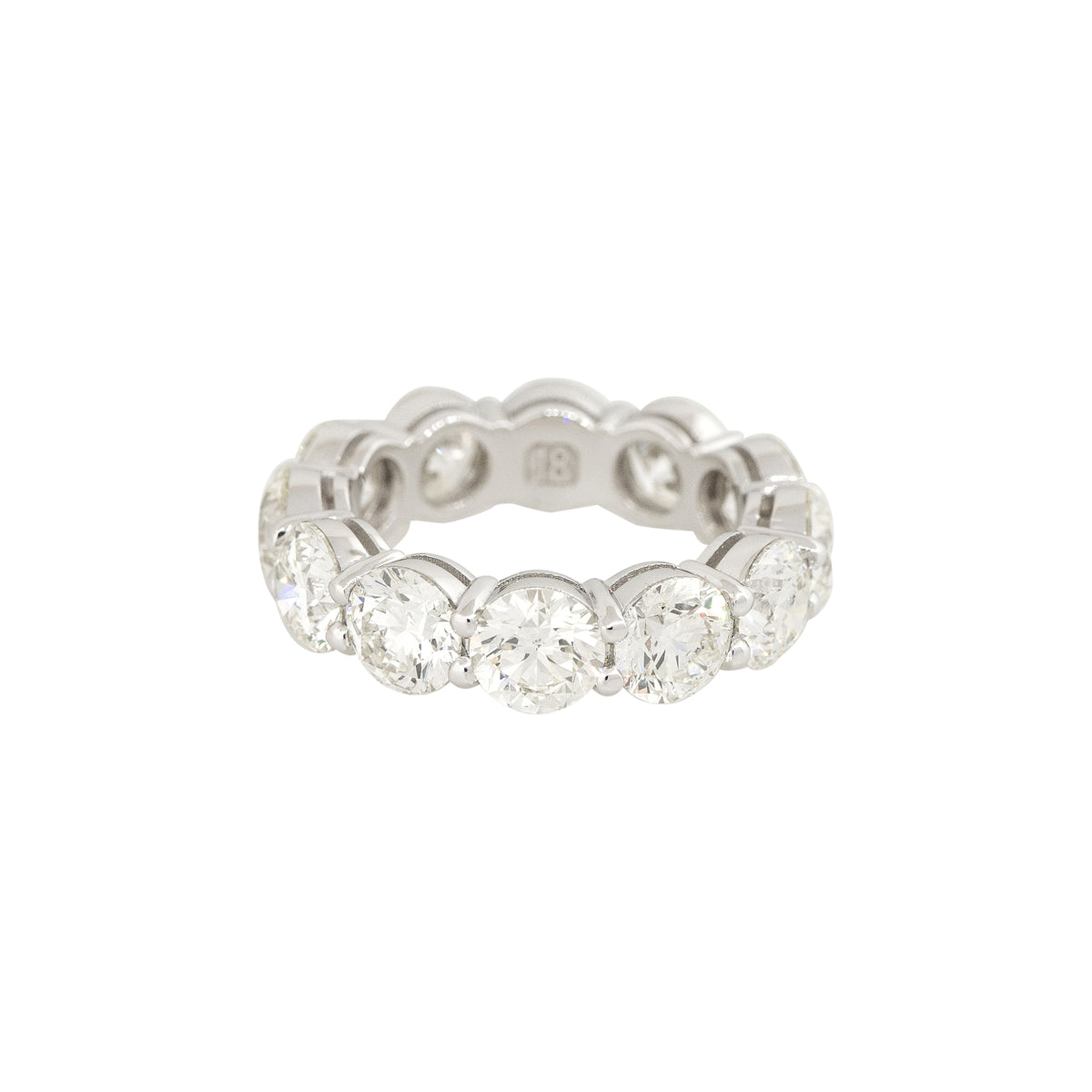 18k White Gold 8.47ctw Round Brilliant Diamond Eternity Band