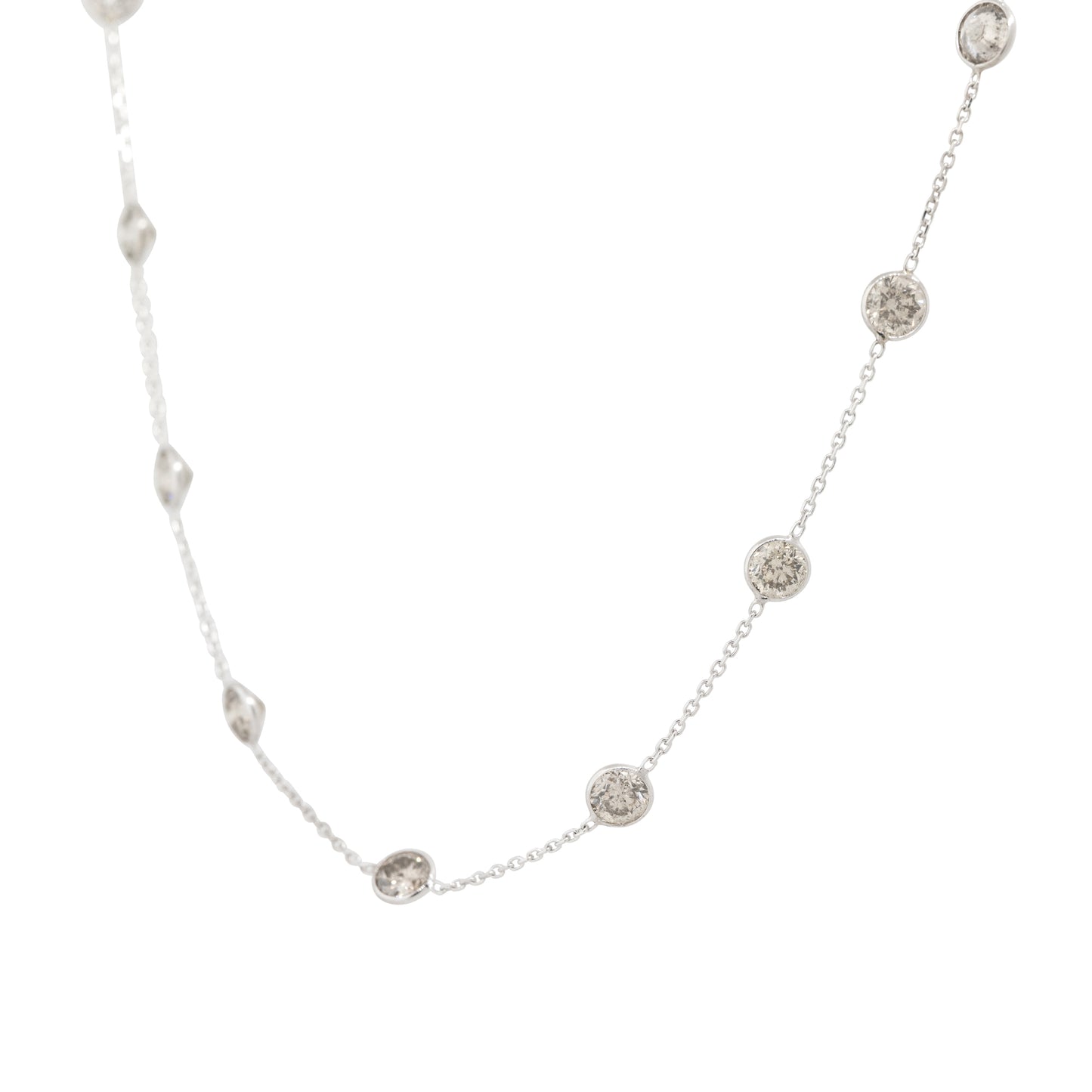 14k White Gold 22.87ctw Diamonds By The Yard 36" Necklace