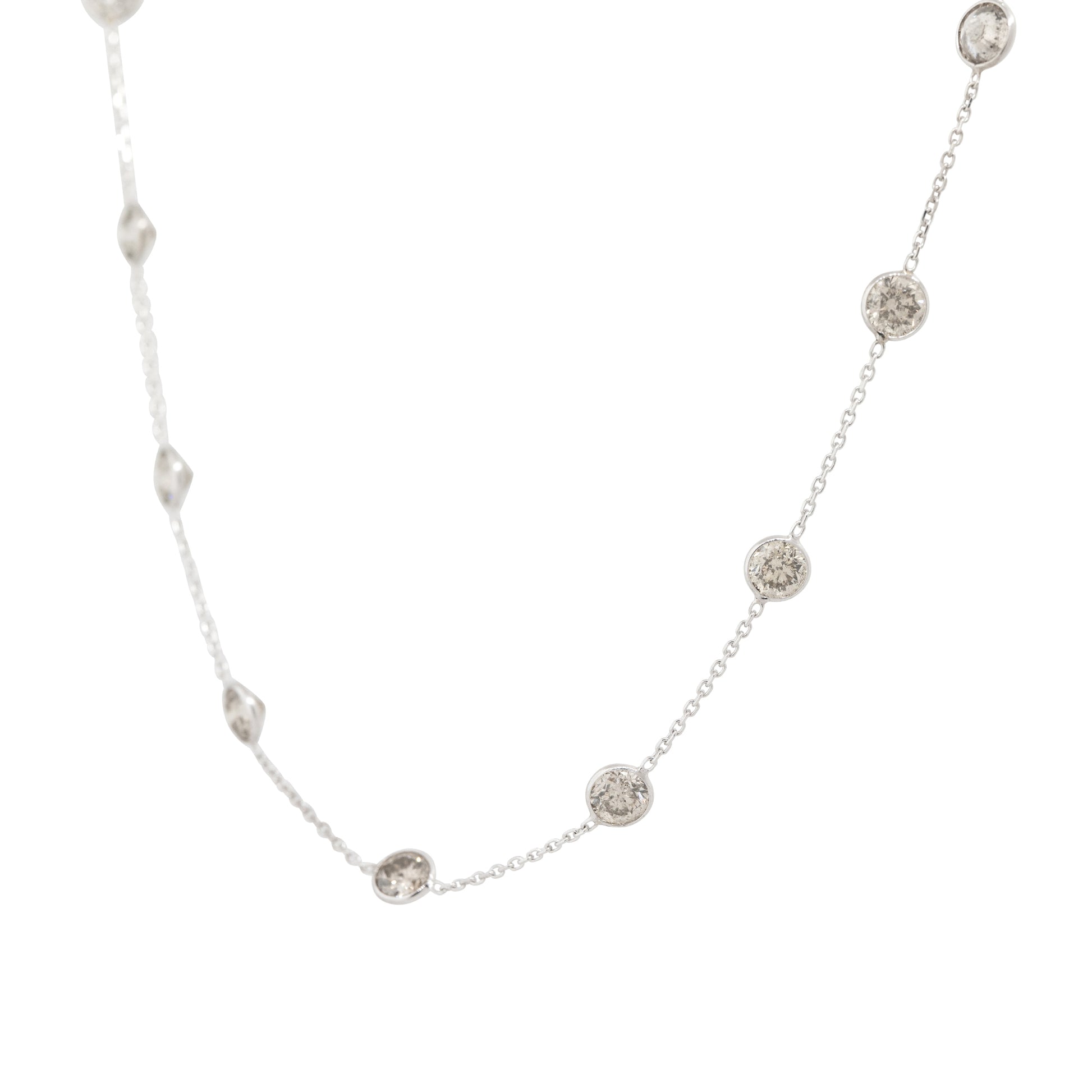 14k White Gold 22.87ctw Diamonds By The Yard 36" Necklace