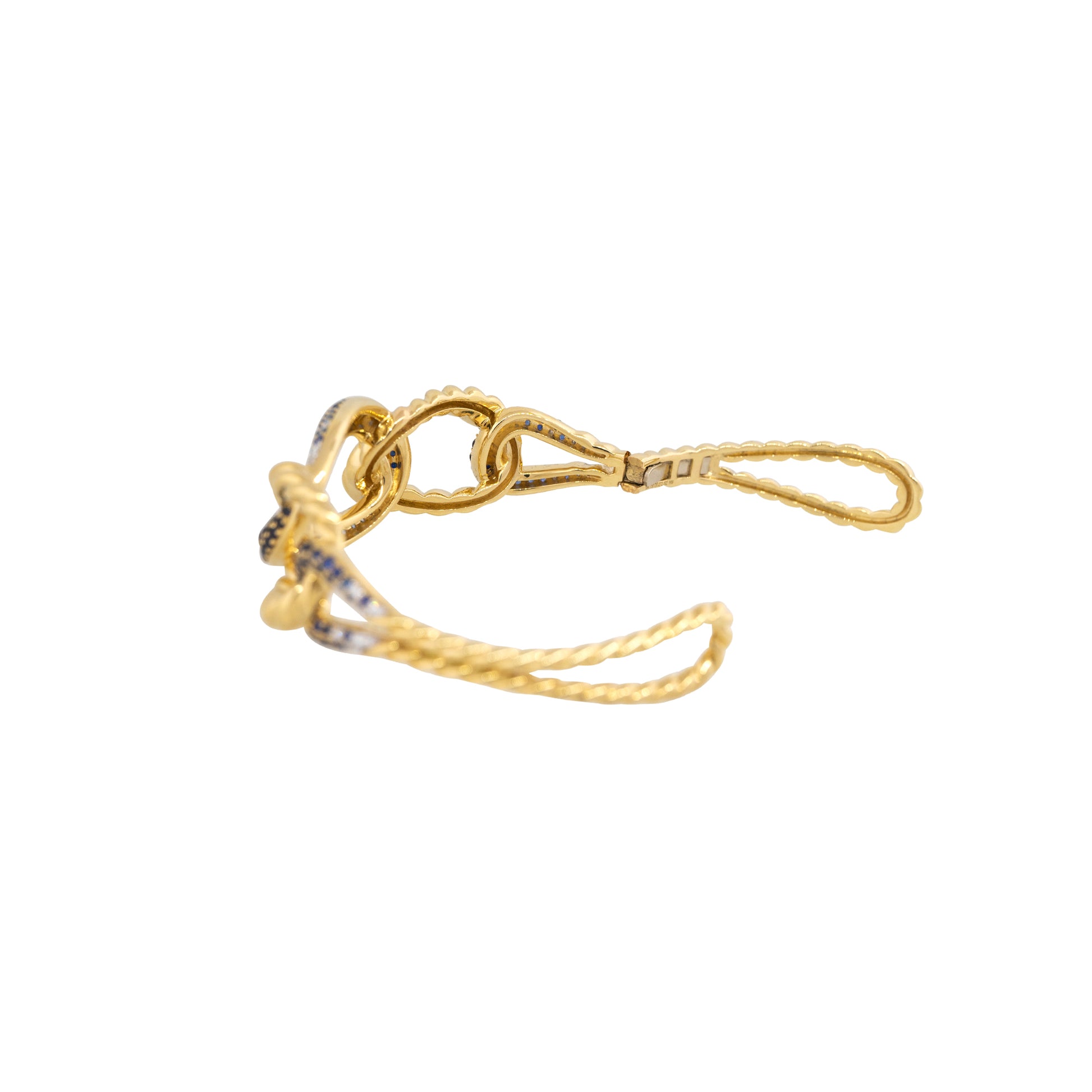 18k Yellow Gold 2.11ct Sapphire and 0.27ct Diamond Link Bracelet