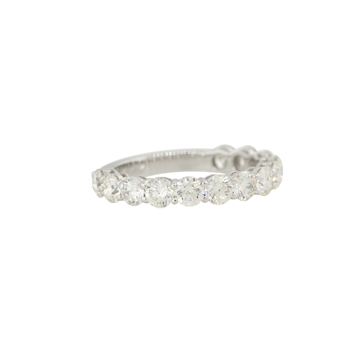 14k White Gold 2.10ctw Round Brilliant Diamond 3/4 Wedding Band