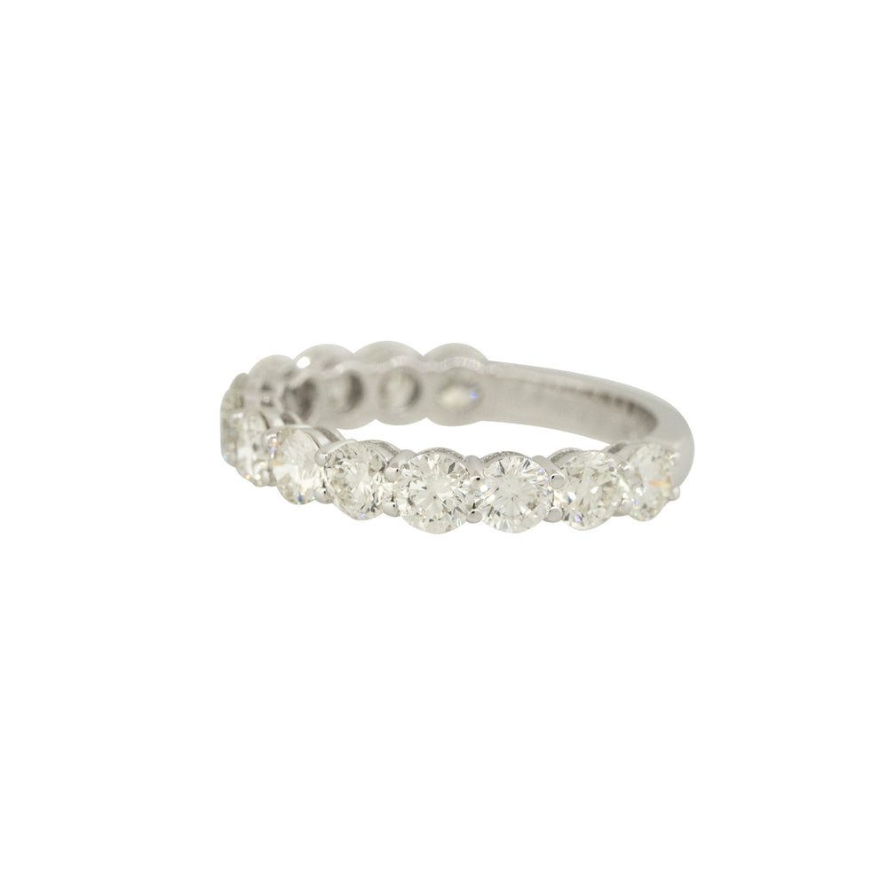 14k White Gold 2.10ctw Round Brilliant Diamond 3/4 Wedding Band