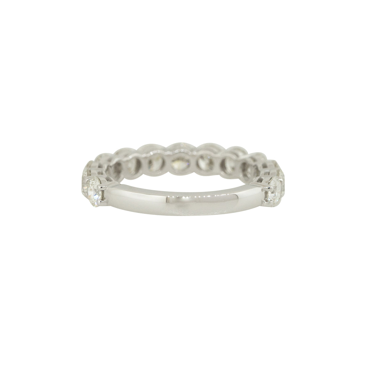 14k White Gold 2.10ctw Round Brilliant Diamond 3/4 Wedding Band