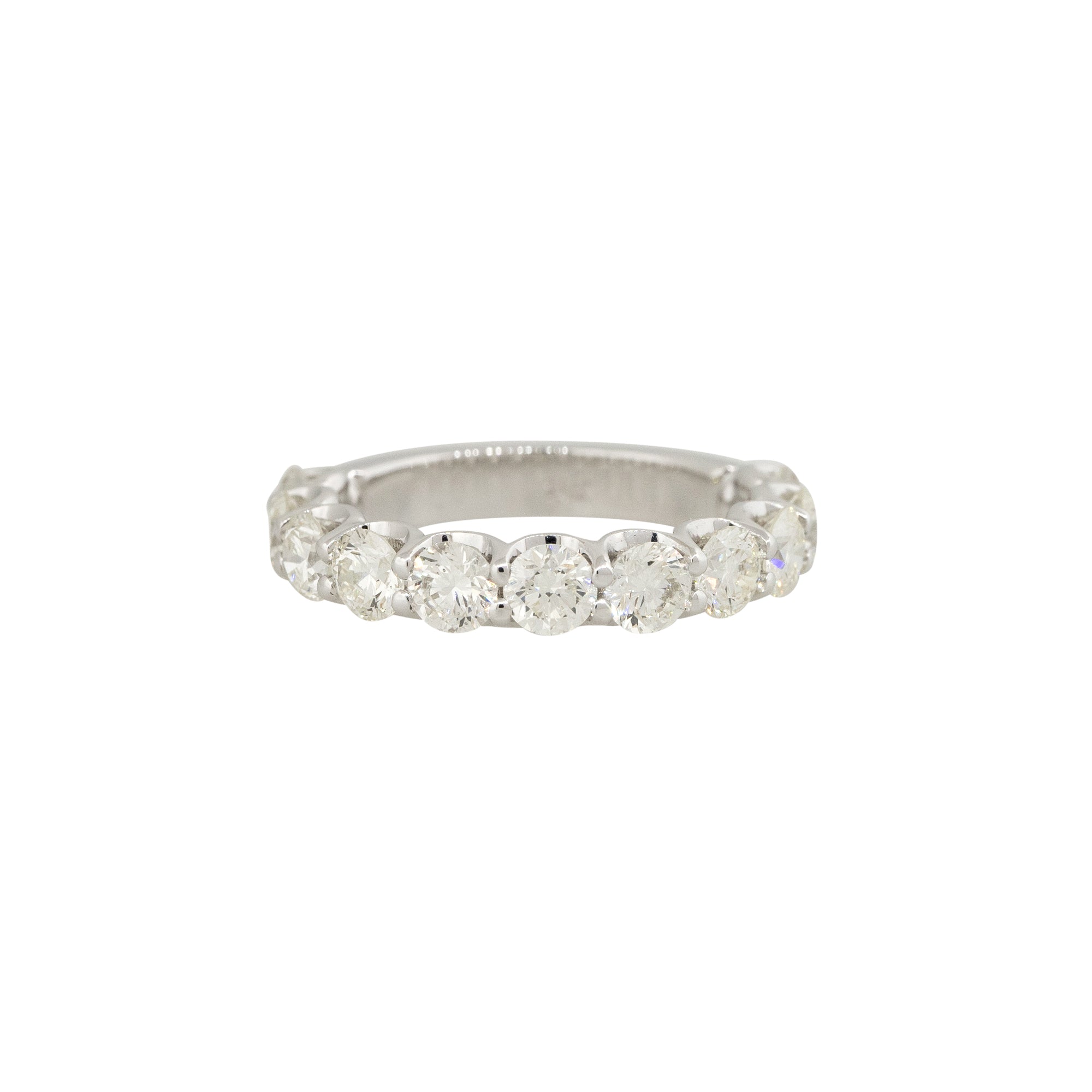 14k White Gold 2.40ctw Round Brilliant Diamond 3/4 Wedding Band