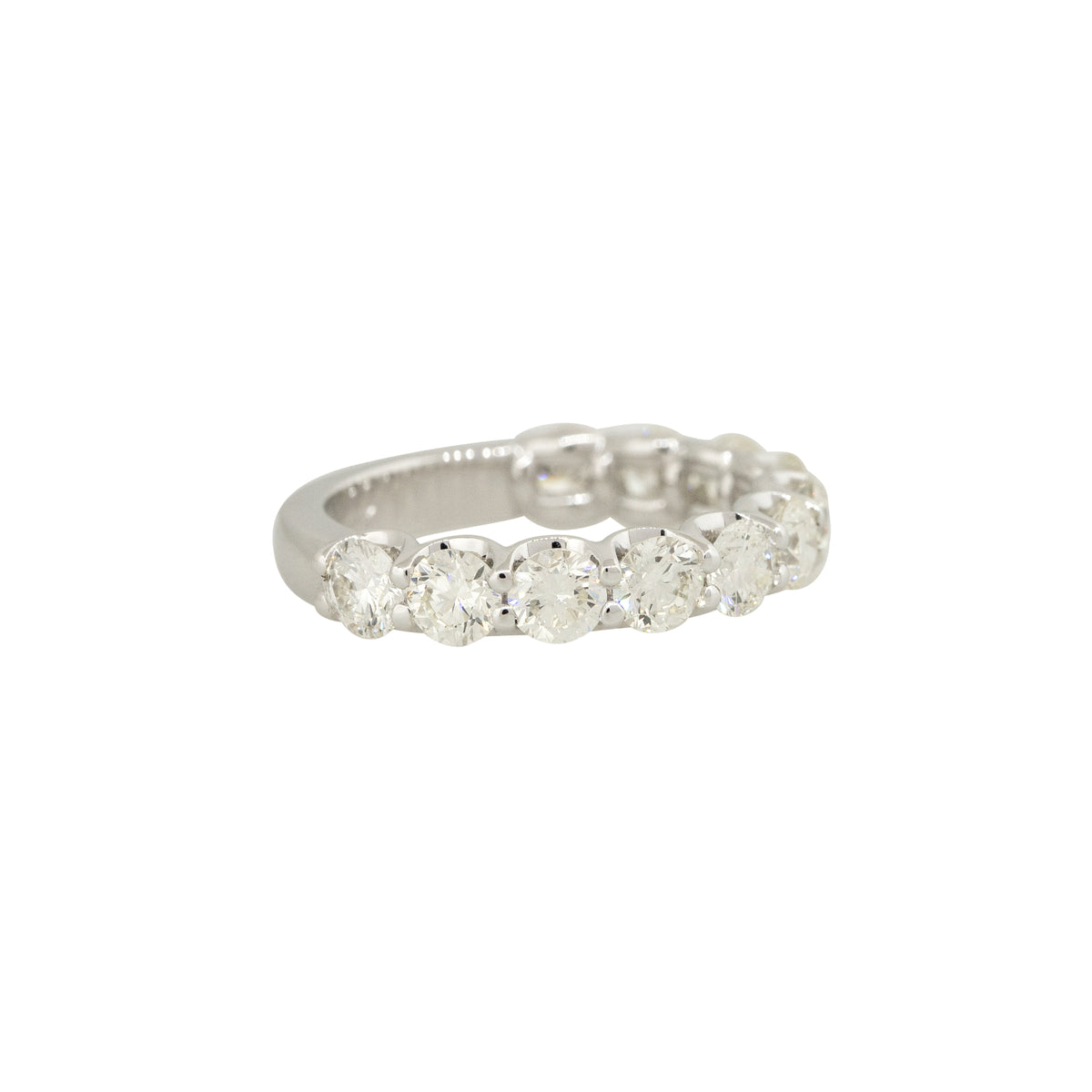 14k White Gold 2.40ctw Round Brilliant Diamond 3/4 Wedding Band