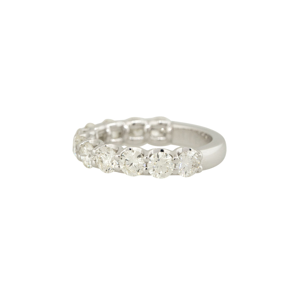14k White Gold 2.40ctw Round Brilliant Diamond 3/4 Wedding Band