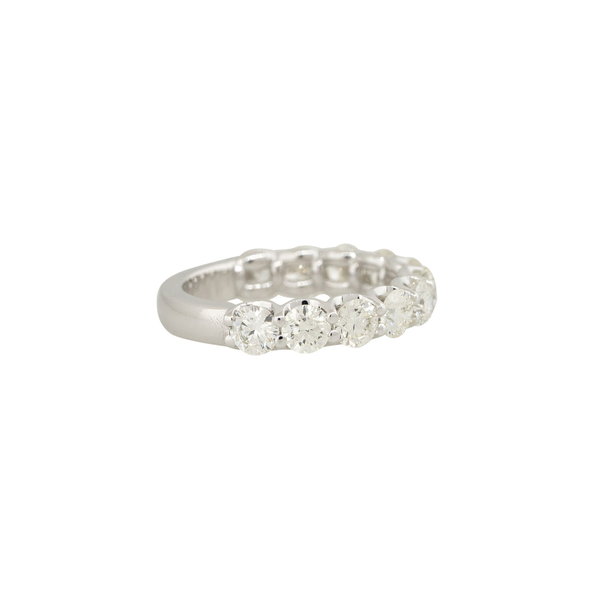 14k White Gold 2.40ctw Round Brilliant Diamond 3/4 Wedding Band