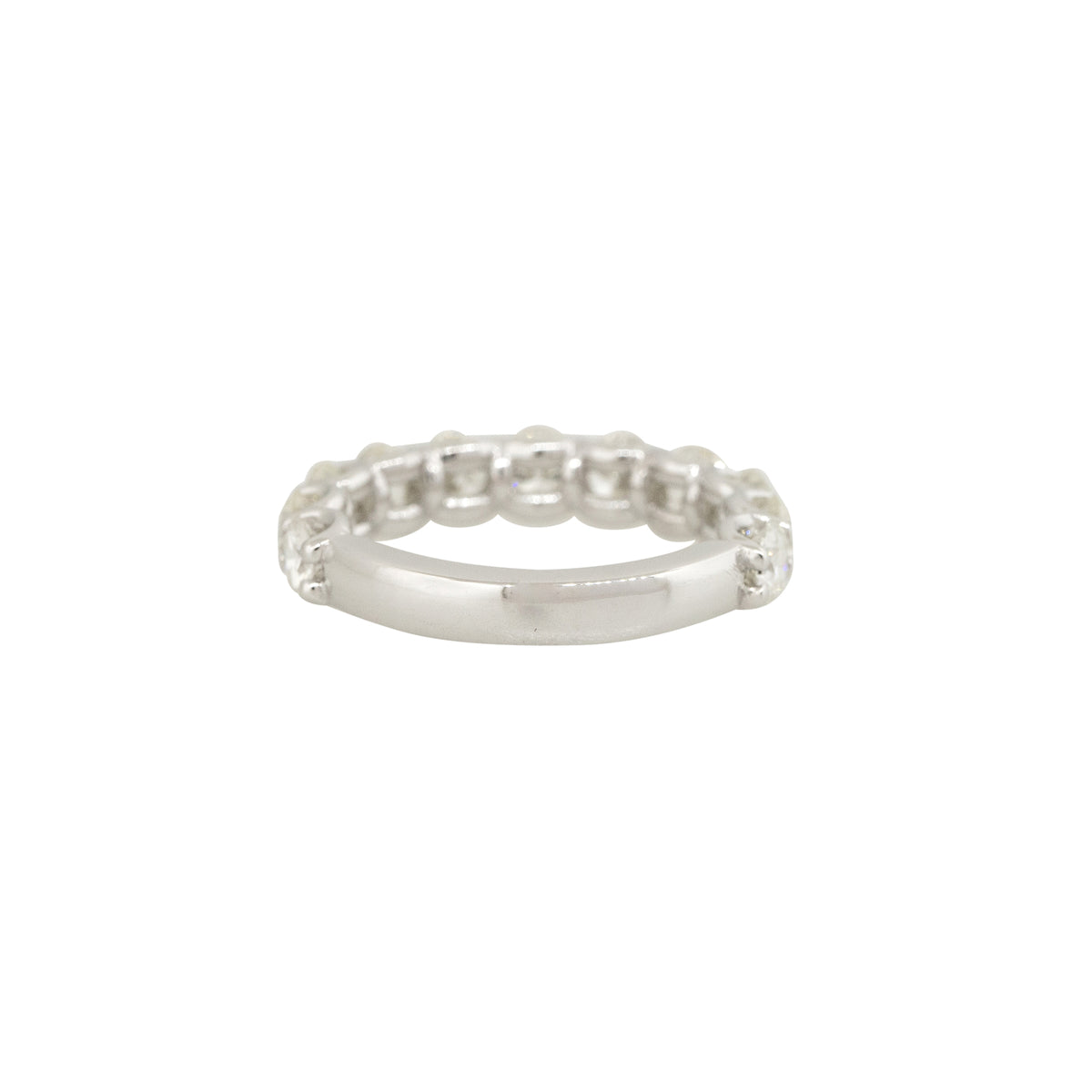14k White Gold 2.40ctw Round Brilliant Diamond 3/4 Wedding Band