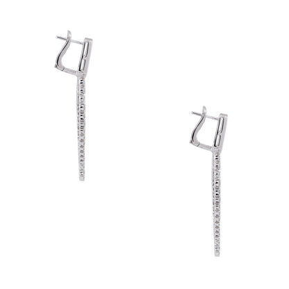 18k White Gold 3.19ctw Diamond "V" Drop Earrings