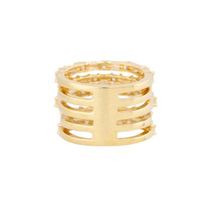 18k Yellow Gold 2.62ctw Round Brilliant & Baguette Cut Diamond Ring