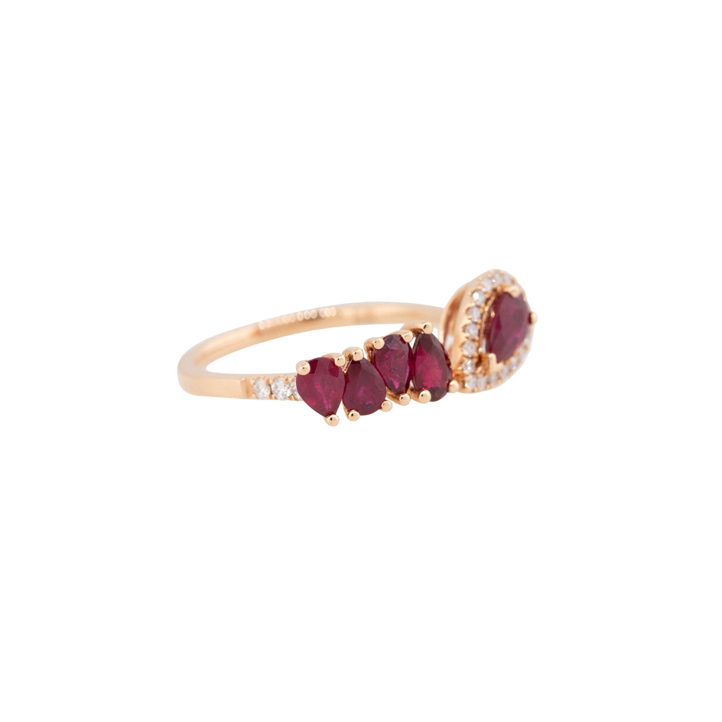 18k Rose Gold 1.35ct Ruby & 0.20ct Diamond Ring