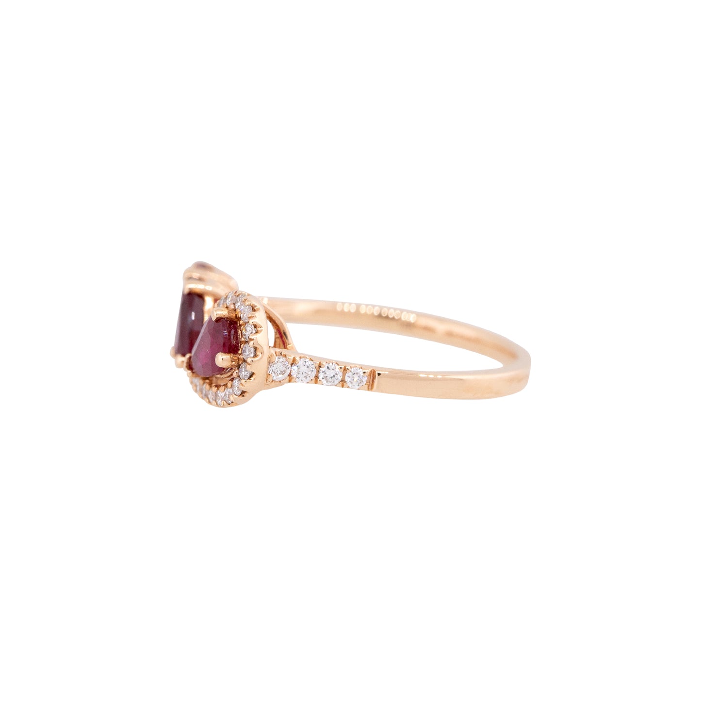 18k Rose Gold 1.35ct Ruby & 0.20ct Diamond Ring